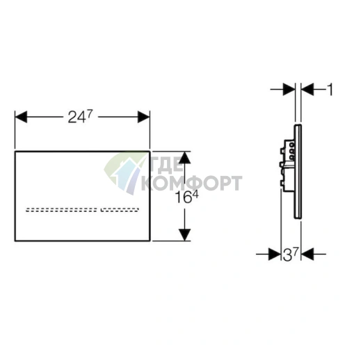 Кнопка смыва для скрытого монтажа Geberit Sigma 80 116.090.SM.1 - фото 4