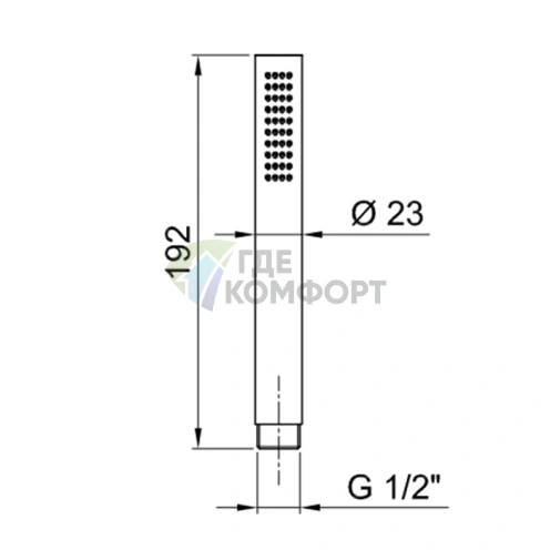 Ручной душ Fantini: элегантный дизайн в матовом черном цвете (90 13 8783) - фото 2