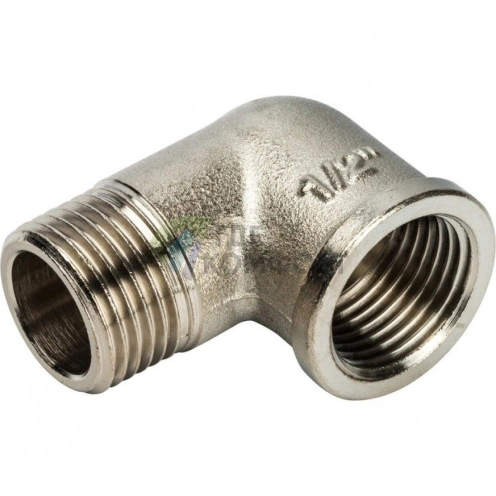 Угольник STOUT наружная/внутренняя резьба латунный НВ 1/2 никелированный - фото 3