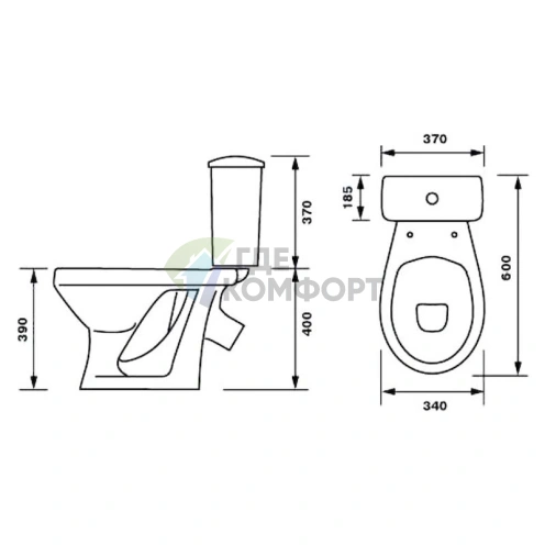 Унитаз-компакт «Суперкомпакт» от Оскольской керамики - фото 3