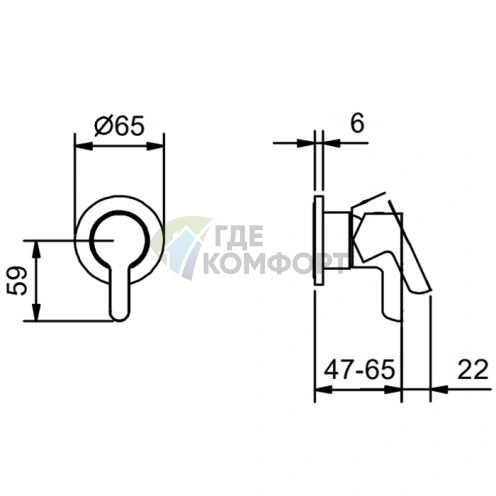Встраиваемый смеситель для душа Fantini Icona Classic на 1 источник, хром (53 02 R063B) - фото 2