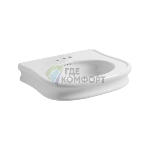 Раковина SIMAS Lante 90 белая с тремя отверстиями под смеситель - фото 1