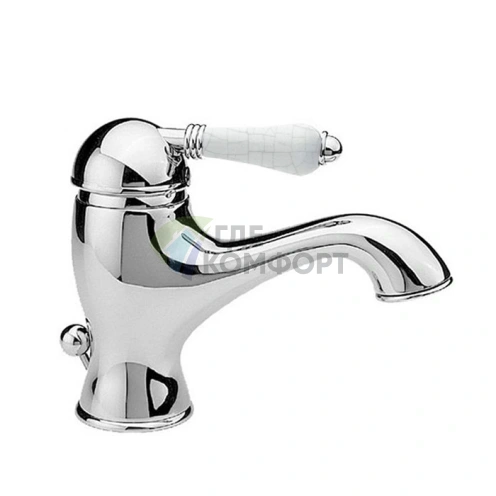 Однорычажный смеситель Nicolazzi P.m. Blanc A с донным клапаном и ручками из состаренной керамики, хром (3402CR76A) - фото 1