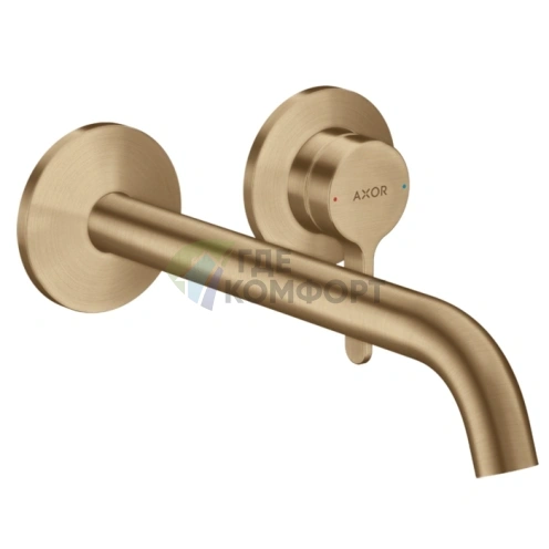 Настенный смеситель для раковины AX One в цвете шлифованная бронза (48120140) - фото 1
