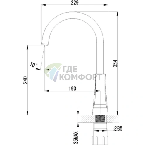 Стильный смеситель Lemark Unit LM4555C для кухни с вращающимся изливом - фото 2