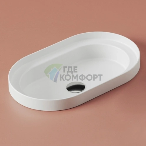 Раковина Artceram Fuori Scala 58×36 см без отверстия и перелива, белая матовая (TFL033 05 00) - фото 1