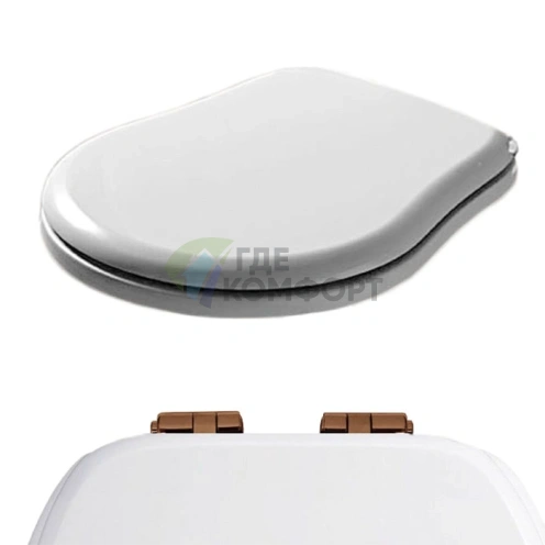 Комплект шарниров микролифт KERASAN Retro 1086, бронза (для сидений нового типа с 2019 г.) (R108A14 - шарниры для 1086 br) - фото 1