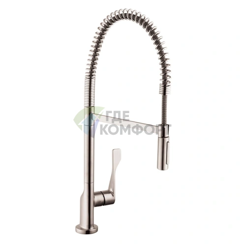 Смеситель для кухни AX Citterio Semi-Pro однорычажный, цвет под сталь (39840800) - фото 1