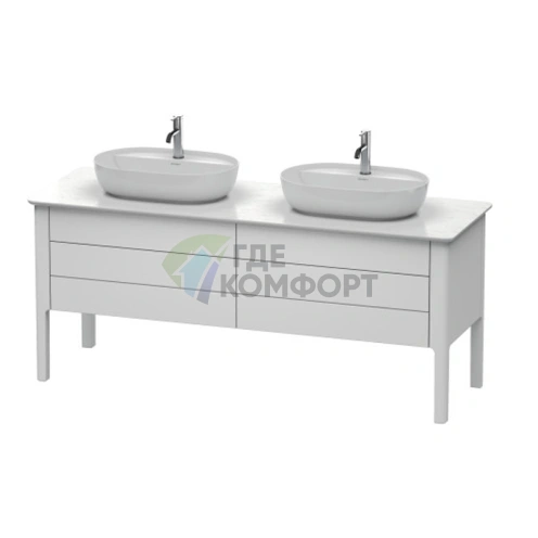 Напольная база Duravit Luv с 2 выдвижными ящиками, цвет белый шелковисто-матовый (LU9567B3636) - фото 1
