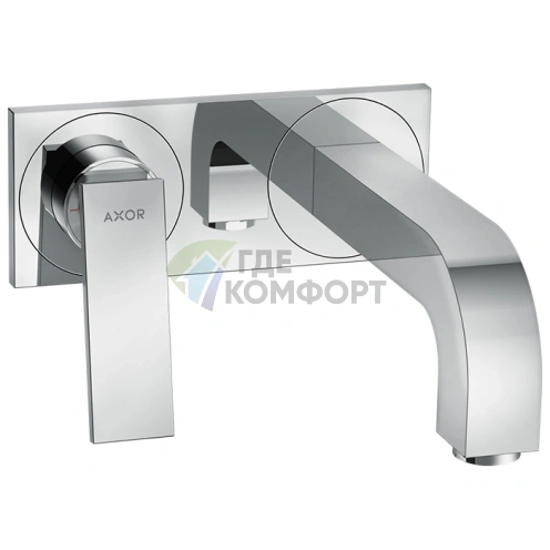 Встраиваемый смеситель для раковины AX Citterio с панелью и изливом 220 мм, хром (39119000) - фото 1