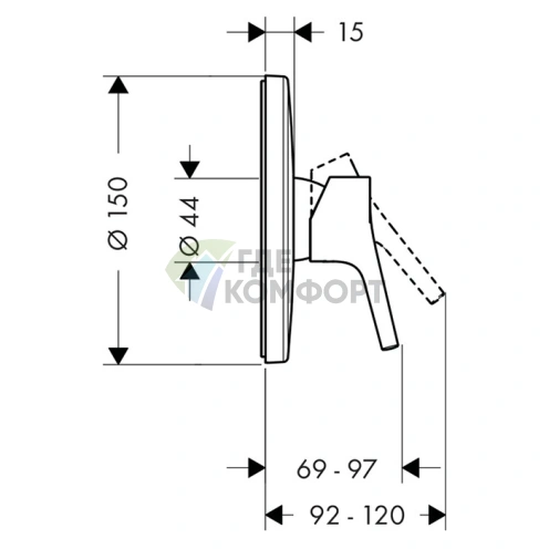 Смеситель для душа Hansgrohe Talis S встраиваемый, хром (72605000) - фото 2