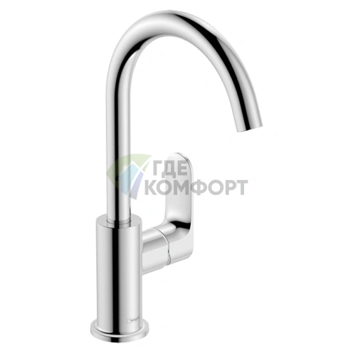 Смеситель для раковины Hansgrohe Rebris S с поворотным изливом и донным клапаном в хроме (72536000) - фото 1