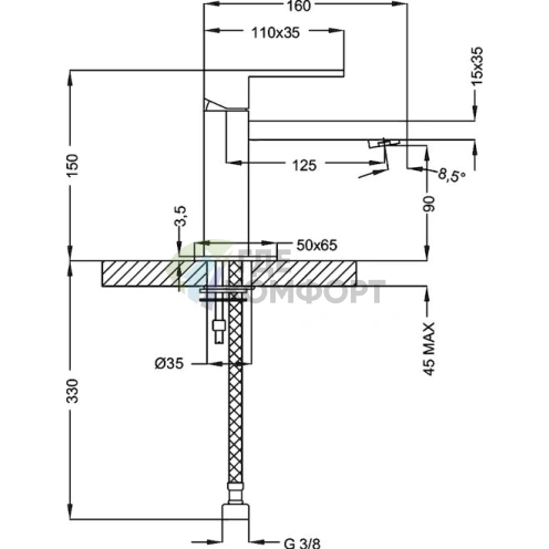 Смеситель для умывальника Cezares Levico LSM1 01 W0 хром - фото 2