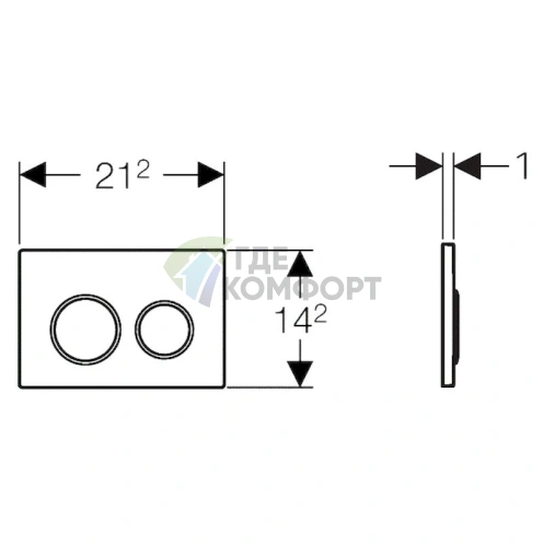 Кнопка смыва Geberit Omega 20 115.085.KH.1 (хром/матовый хром) - фото 2