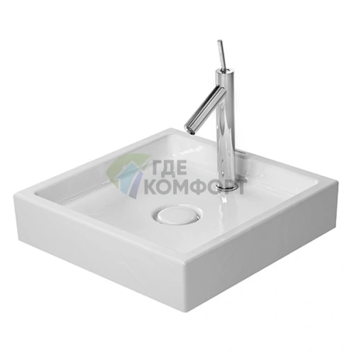 Раковина Duravit Starck 1 470x470 мм без перелива и площадки, белая (387470028) - фото 1