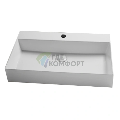 Подвесная раковина AZZURRA ELEGANCE 75×45 см, белая, с отверстием под смеситель - фото 2