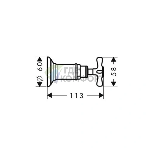 Запорный вентиль AX Montreux рычажный, полированное золото (16872990) - фото 2
