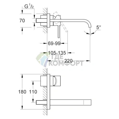 Смеситель для раковины Grohe Allure 19386000 - фото 2