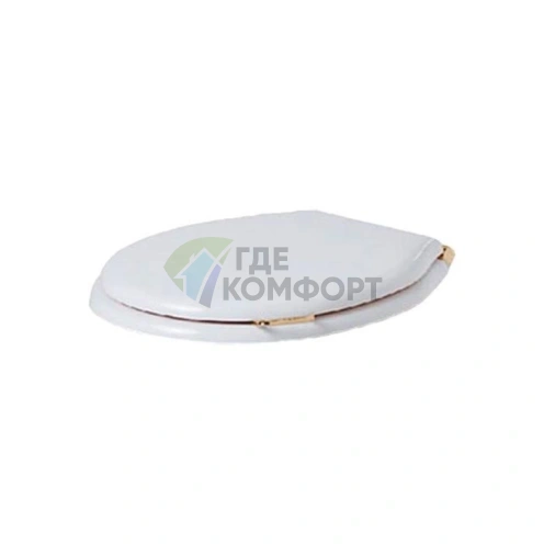 Сиденье для унитаза SIMAS Lante с микролифтом и ручкой, цвет белый/золото (LA007bi/oro) - фото 1