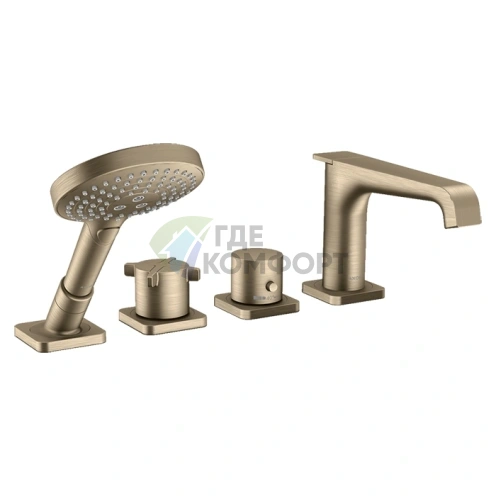 Смеситель для ванны AX Citterio E на 4 отверстия в цвете шлифованный никель (36411820) - фото 1