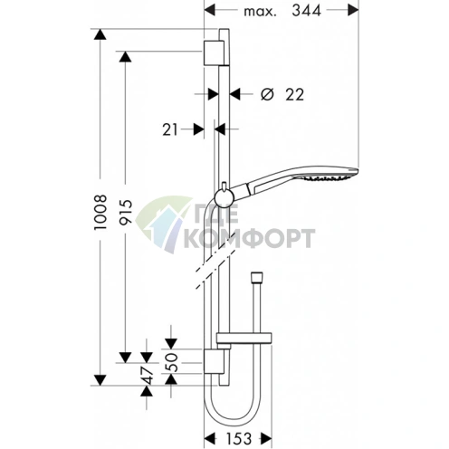 Душевой набор Hansgrohe Raindance Select S с функциями RainAir и CaresseAir (хром) (27803000) - фото 2