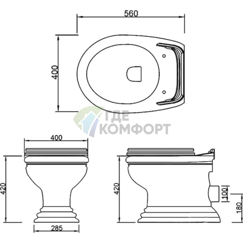 Унитаз приставной Migliore Milady PL для скрытого монтажа в стену - фото 3