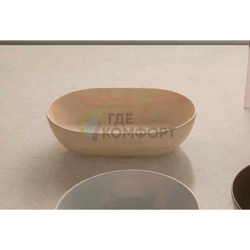 Накладная раковина-чаша Globo T-Edge 54х36 см, травертино - фото 1