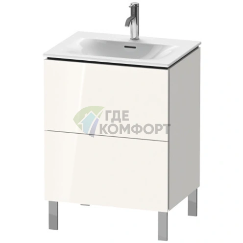 Тумба напольная под раковину Duravit L-Cube 234463, White High Gloss, 2 ящика, 704x620x481 мм (LC659502222) - фото 1