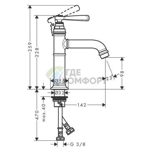 Смеситель для раковины AX Montreux 100 (16516330) - фото 2