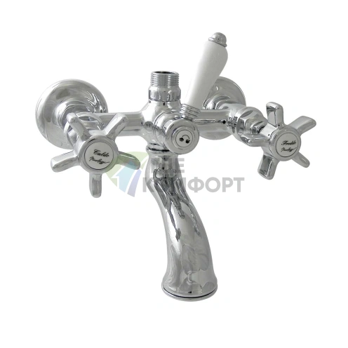 Смеситель для ванны и душа Nicolazzi Dames Anglaises с двумя ручками и верхним подключением (хром) (1400CR18) - фото 1