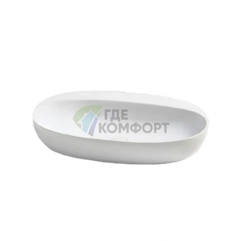 Накладная раковина AZZURRA ELEGANCE 70×42 см без отверстия под смеситель, белая - фото 2