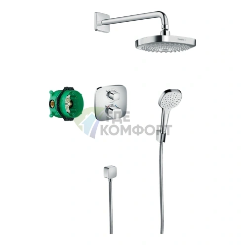 Душевой набор HG Croma E с термостатом Ecostat E, хром (27294000) - фото 1