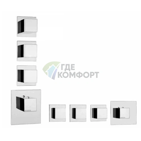 Термостат для душа Bossini Cube с девиатором и хромированным покрытием (Z032205.030) - фото 1