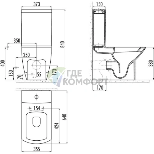 Стильный компактный унитаз Creavit Thor TH361 для вашей ванной - фото 4