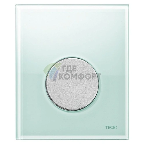 Кнопка смыва TECE Loop Urinal: зеленое стекло с матовым хромом (9242652) - фото 1