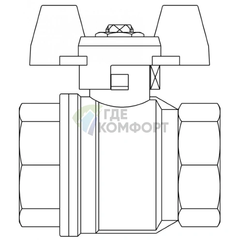 Кран шаровый 1 ВВ маховик из алюминия Optibal Oventrop - фото 2