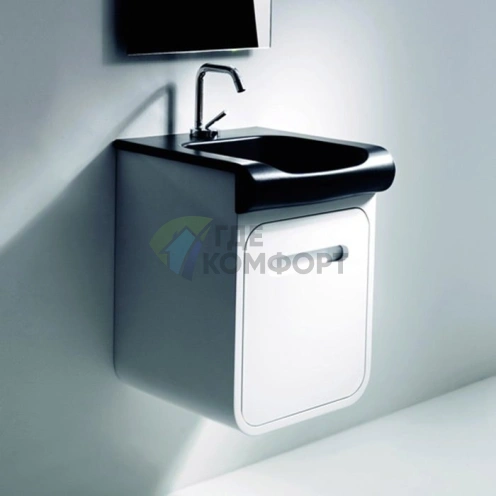 Раковина KERASAN Inka Project 40x40 см, черная глянцевая (341204 nero*1) - фото 1