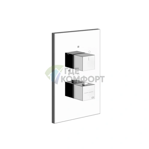 Встраиваемый термостат Gessi Rettangolo с подключением 3/4 и тремя выходами, хром (20190#031) - фото 1