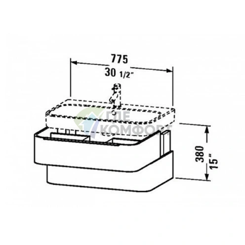 Тумба под раковину DURAVIT Happy D.2 80 см, цвет Белый глянец (H2636502222) - фото 2