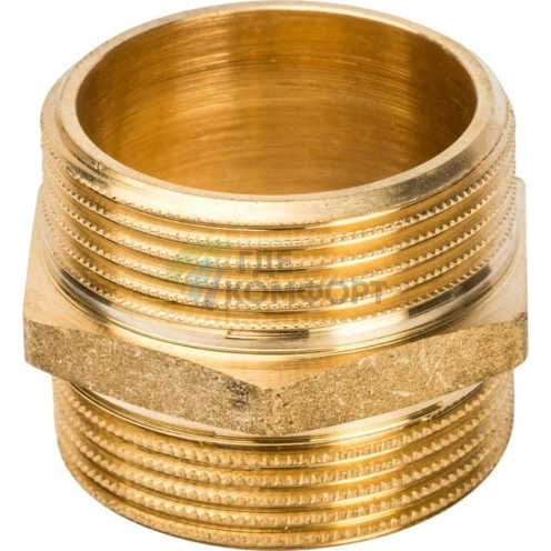 Ниппель STOUT НН 1 1/2 наружная резьба латунный - фото 2