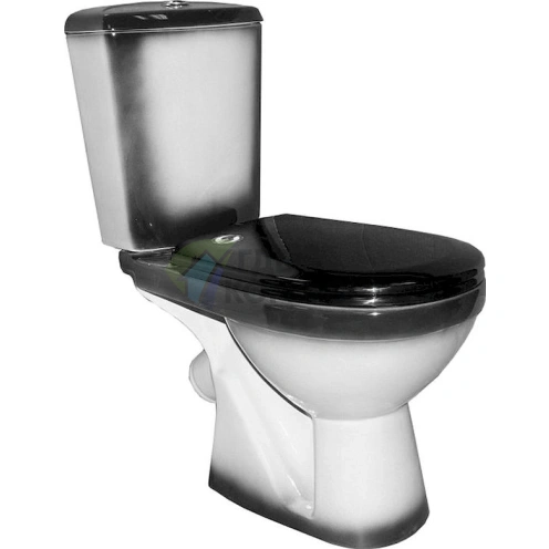 Унитаз-компакт Rosa Комфорт: элегантный и эргономичный в черном цвете - фото 1