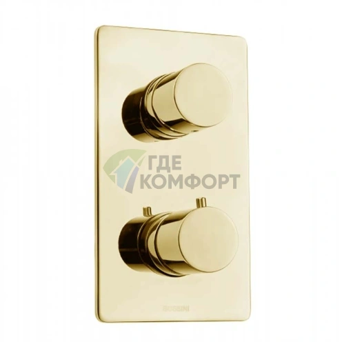 Термостат для душа Bossini Oki встраиваемый с девиатором 1/2/3/4/5, золото (Z00002.021) - фото 1