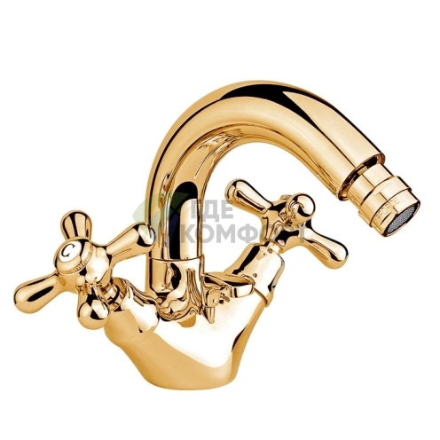 Смеситель для биде Nicolazzi Nuova Brenta с двумя ручками, золотистая латунь (2537GB) - фото 1
