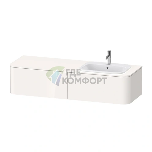 Подвесная тумба Duravit Happy D.2 Plus 354x1600x550 мм, 2 ящика, белый глянец (HP4954R2222) - фото 1