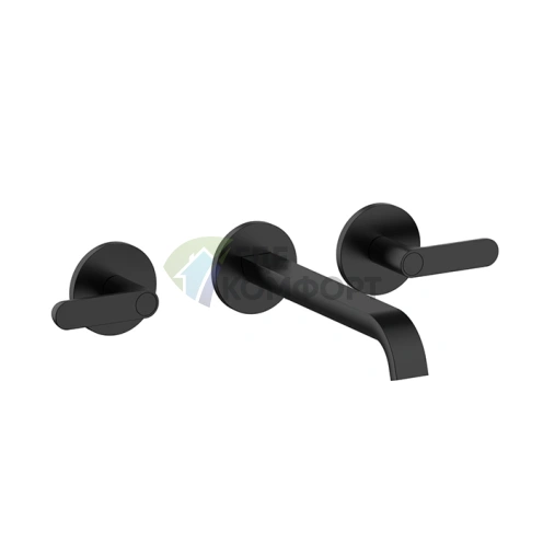 Встраиваемый смеситель для раковины Fantini Icona Deco, 3 отверстия, черный матовый (53 13 R113B) - фото 1