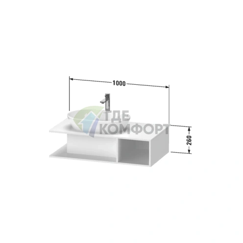 Тумбочка подвесная Duravit D-Neo компактная белая глянцевая 260x1000x550 мм (DE492902222) - фото 2
