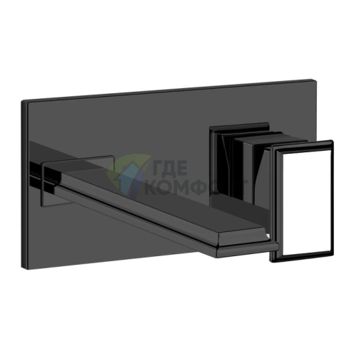 Встраиваемый смеситель Gessi Eleganza для раковины: черный металлик с высоким изливом (46088#706) - фото 1