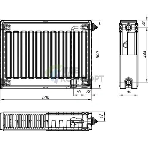 Радиатор стальной панельный Лидея ЛУ 21-505 с нижним подключением - фото 4