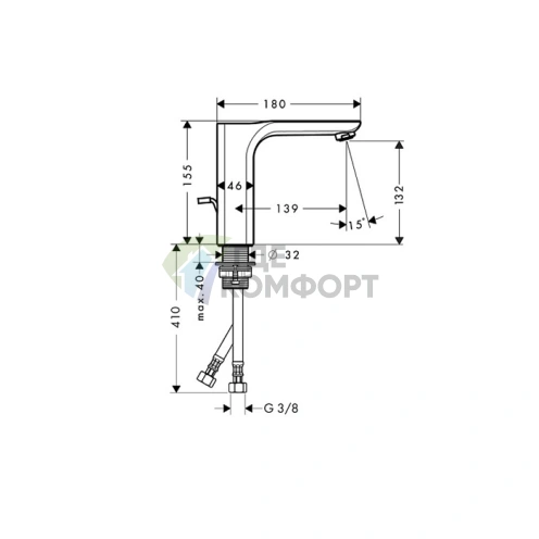 Смеситель для раковины AX Urquiola матовая сталь (11020800) - фото 2