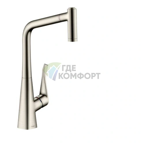 Кухонный смеситель Hansgrohe Metris M71 с выдвижным душем и поворотным изливом (73801800) - фото 1